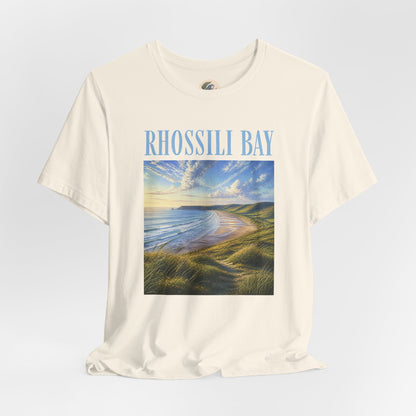 Rhossili Bay Scenic Tee — Coastal Landscape Graphic T-Shirt