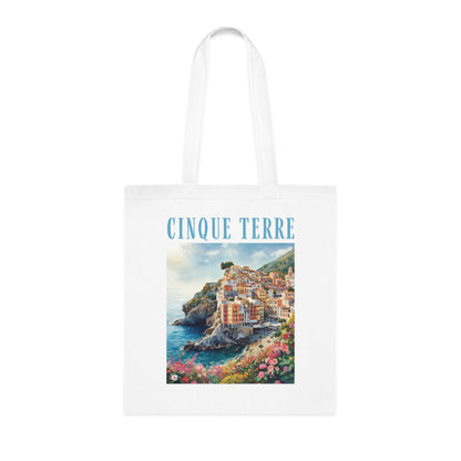 Cinque Terre Scenic Cotton Tote Bag — Italian Coast Travel Tote
