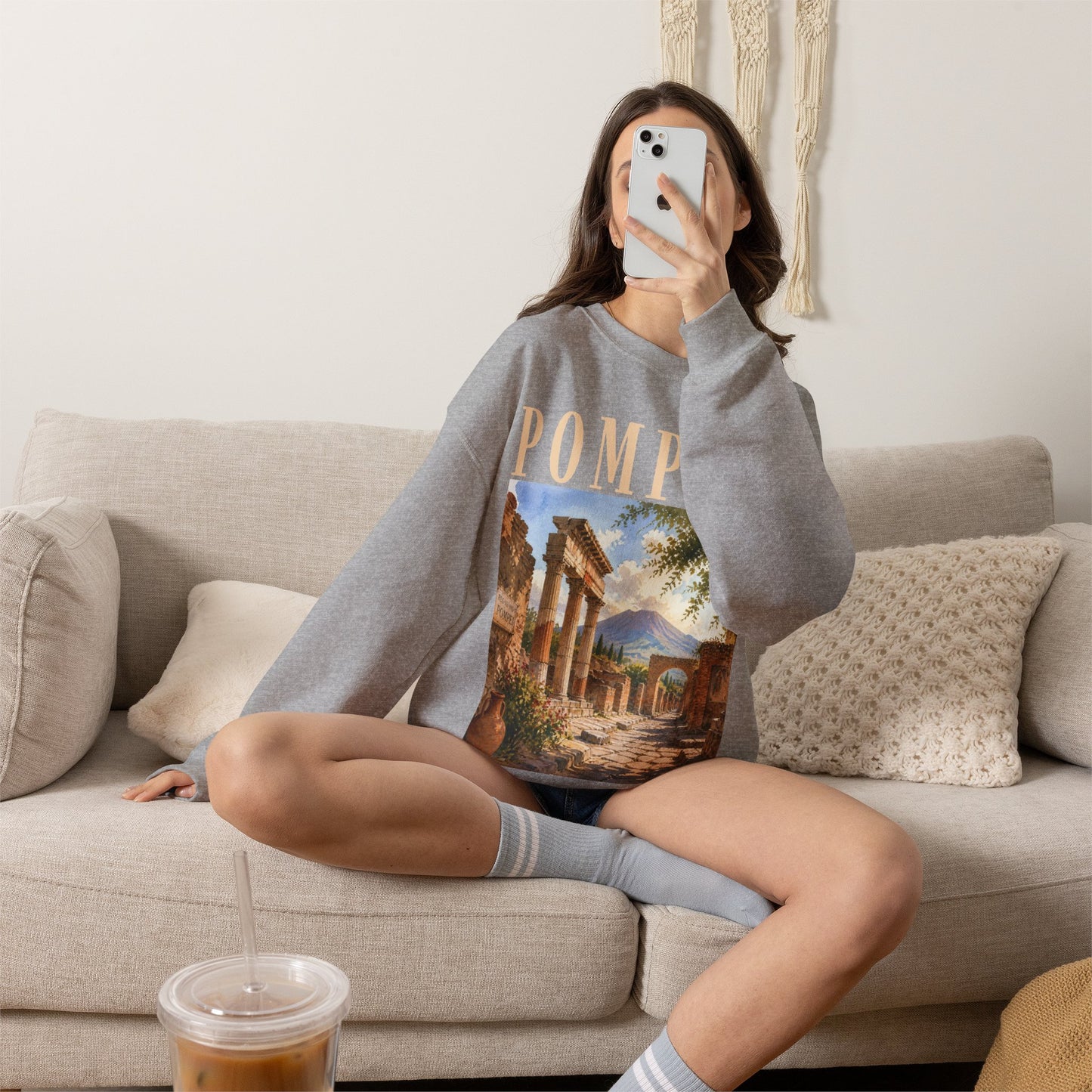 Pompeii Ruins Vintage Crewneck Sweatshirt