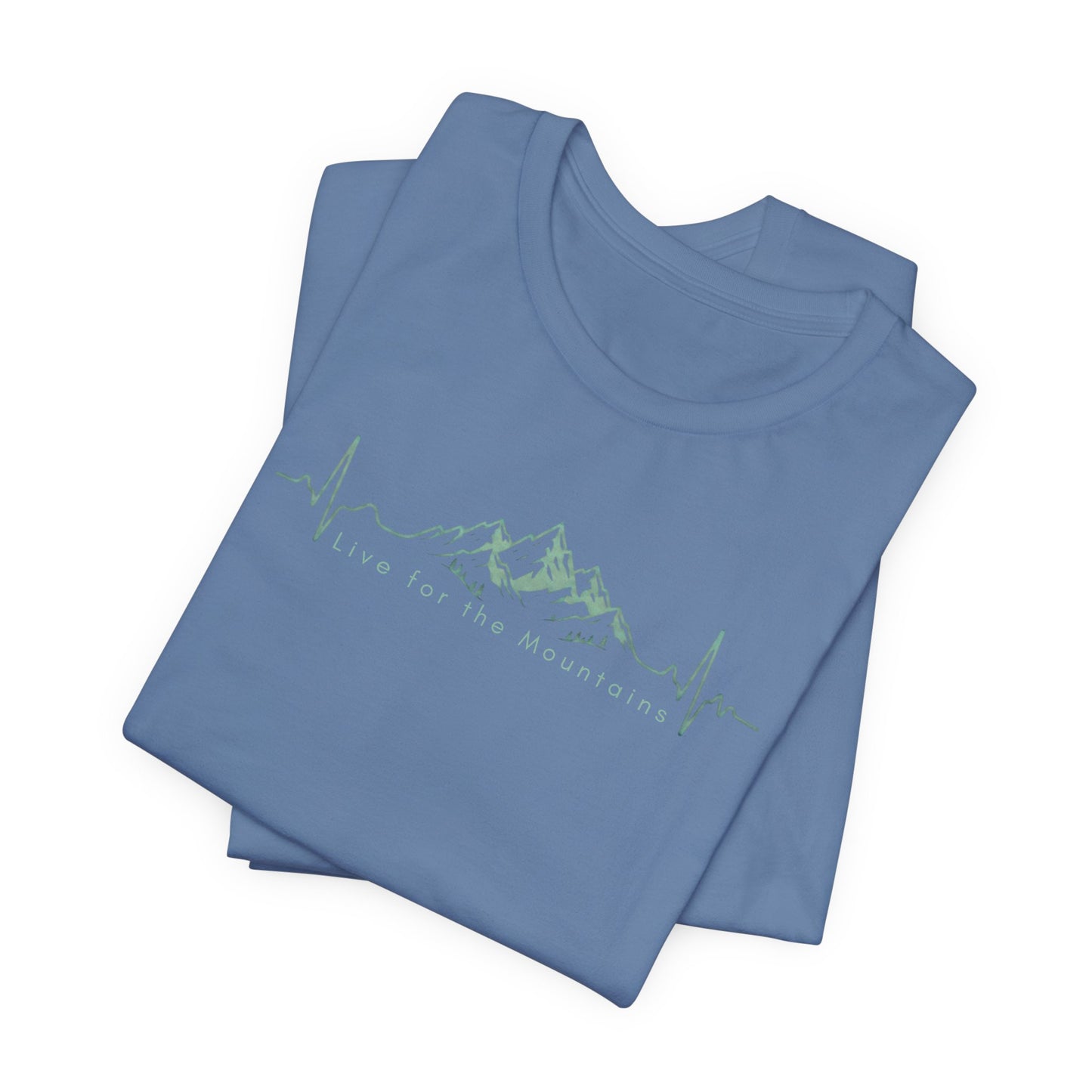 Mountain Heartbeat T‑Shirt — Heartbeat EKG Mountains Graphic Tee