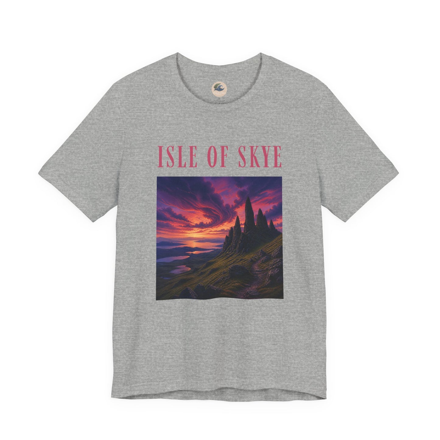 Isle of Skye Scenic Tee — Sunset Landscape Graphic T-Shirt