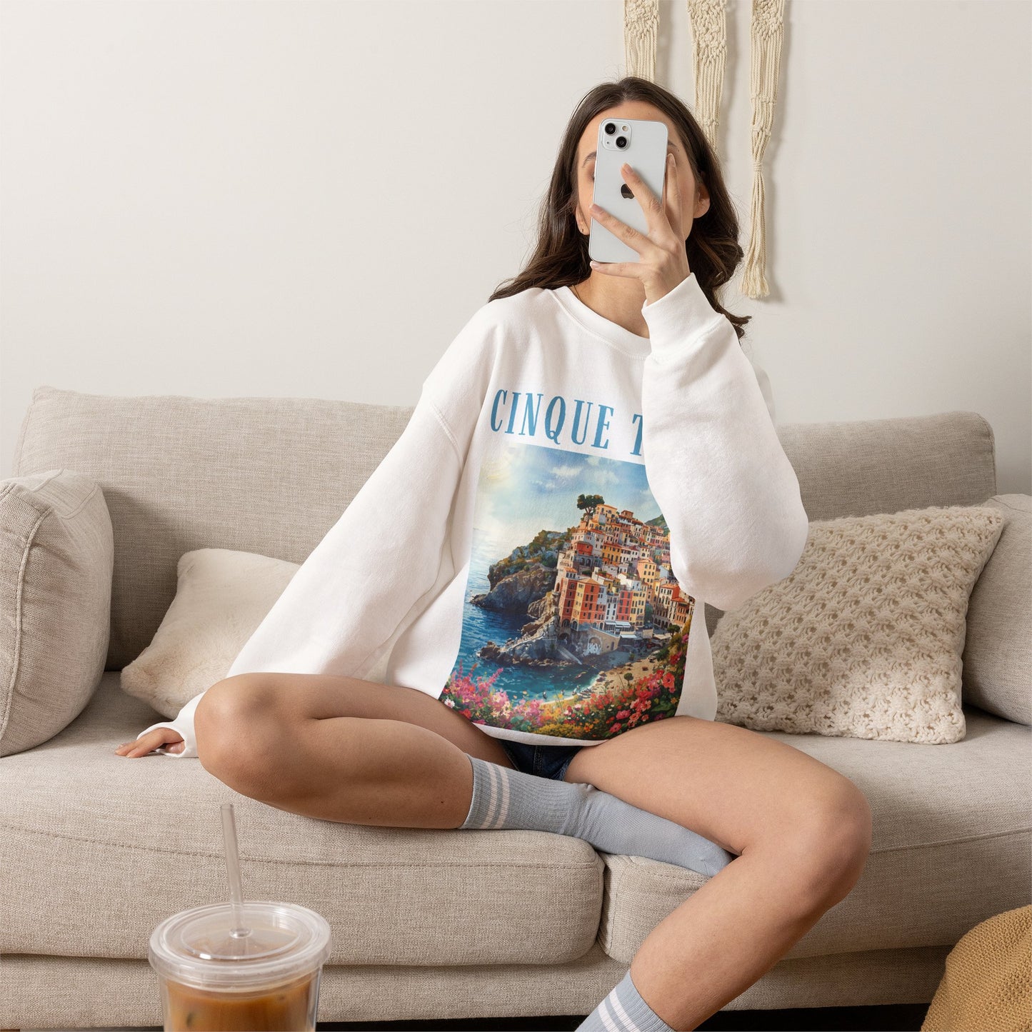 Cinque Terre Coastal Sweatshirt — Italian Village Travel Crewneck