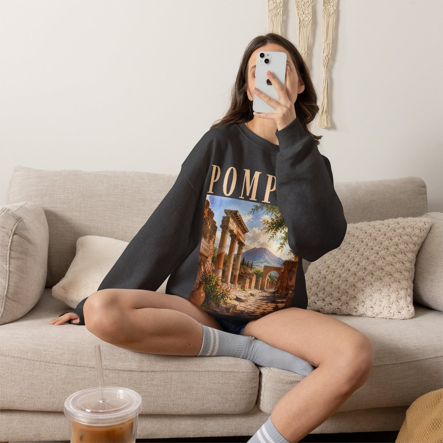 Pompeii Ruins Vintage Crewneck Sweatshirt