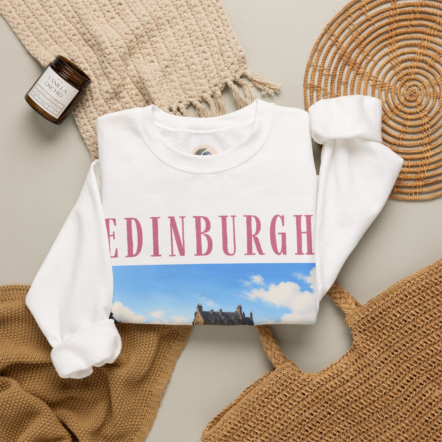 Edinburgh Castle Crewneck Sweatshirt — Scenic Scotland Travel Sweater