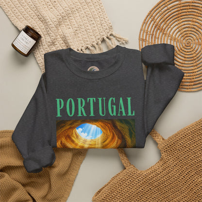 Portugal Benagil Cave Crewneck Sweatshirt — Coastal Travel Graphic Pullover