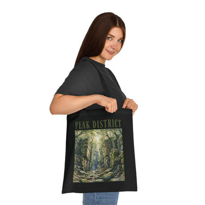 Peak District Cotton Tote Bag — Scenic Luds Church Forest Walk Canvas Shopper