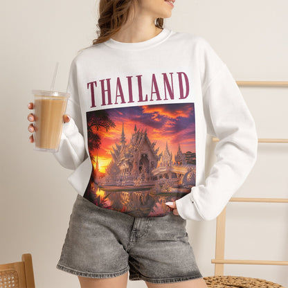 Thailand Temple Sunset Crewneck Sweatshirt