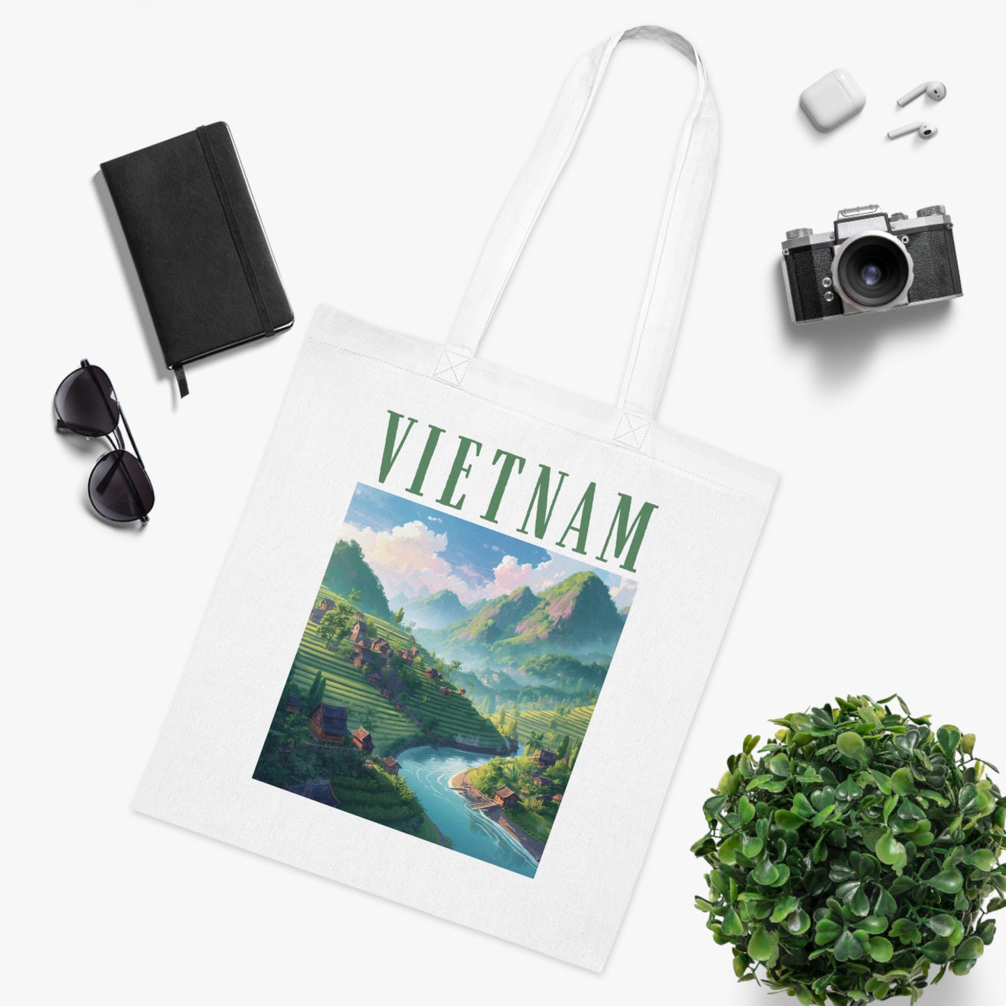 Vietnam Scenic Tote Bag – Vietnam Travel Landscape Cotton Tote