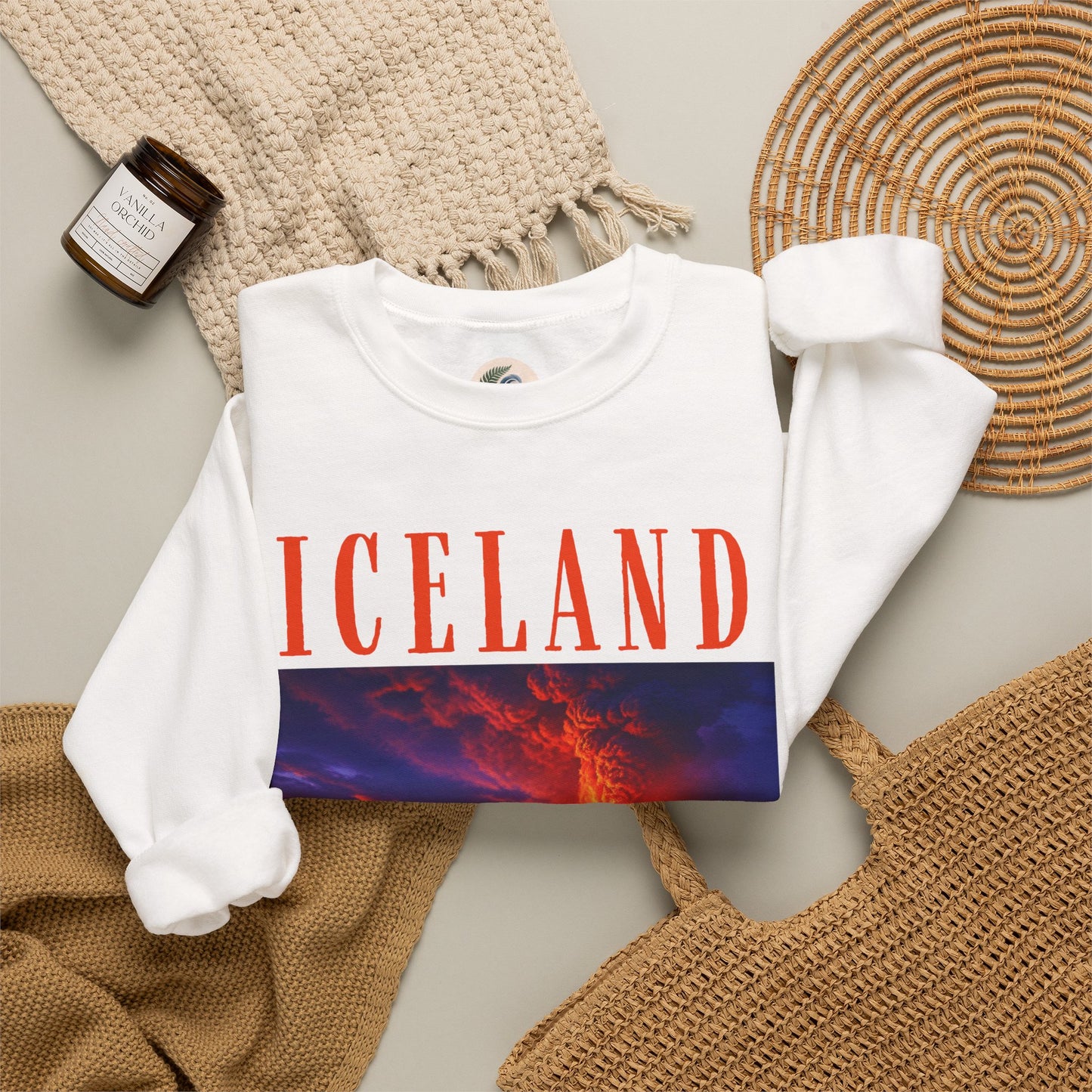 Iceland Scenic Sweatshirt — Volcanic Sunset Landscape Crewneck