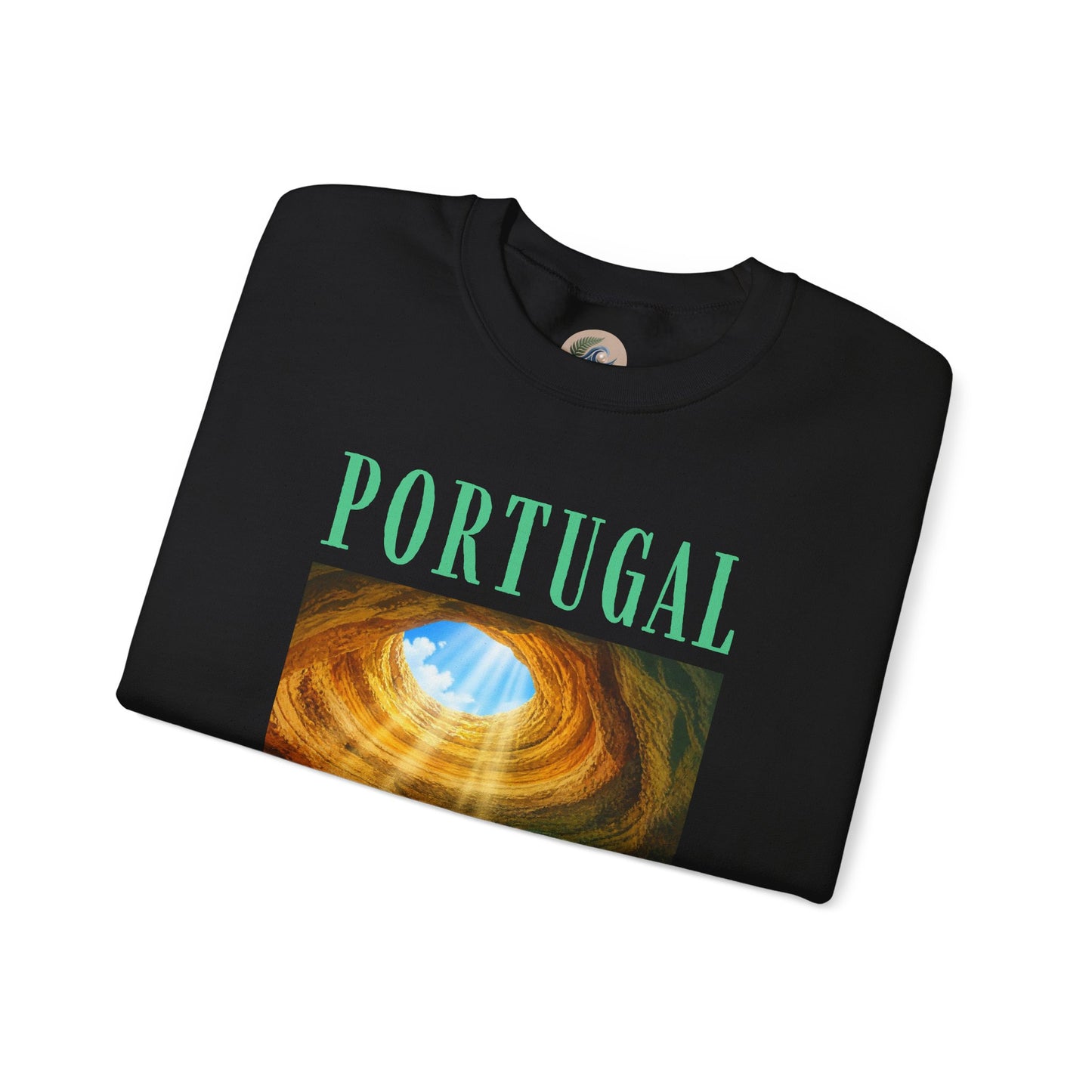Portugal Benagil Cave Crewneck Sweatshirt — Coastal Travel Graphic Pullover