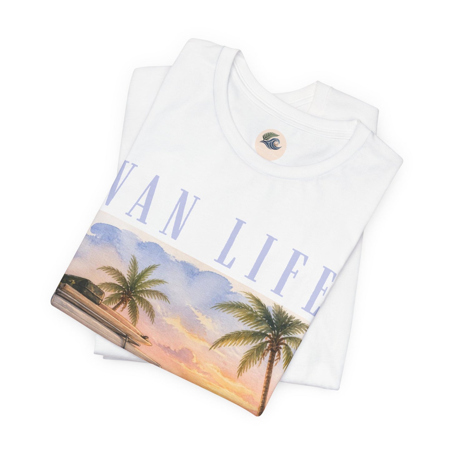 Van Life Beach T-Shirt — Retro Camper Sunset Graphic Tee