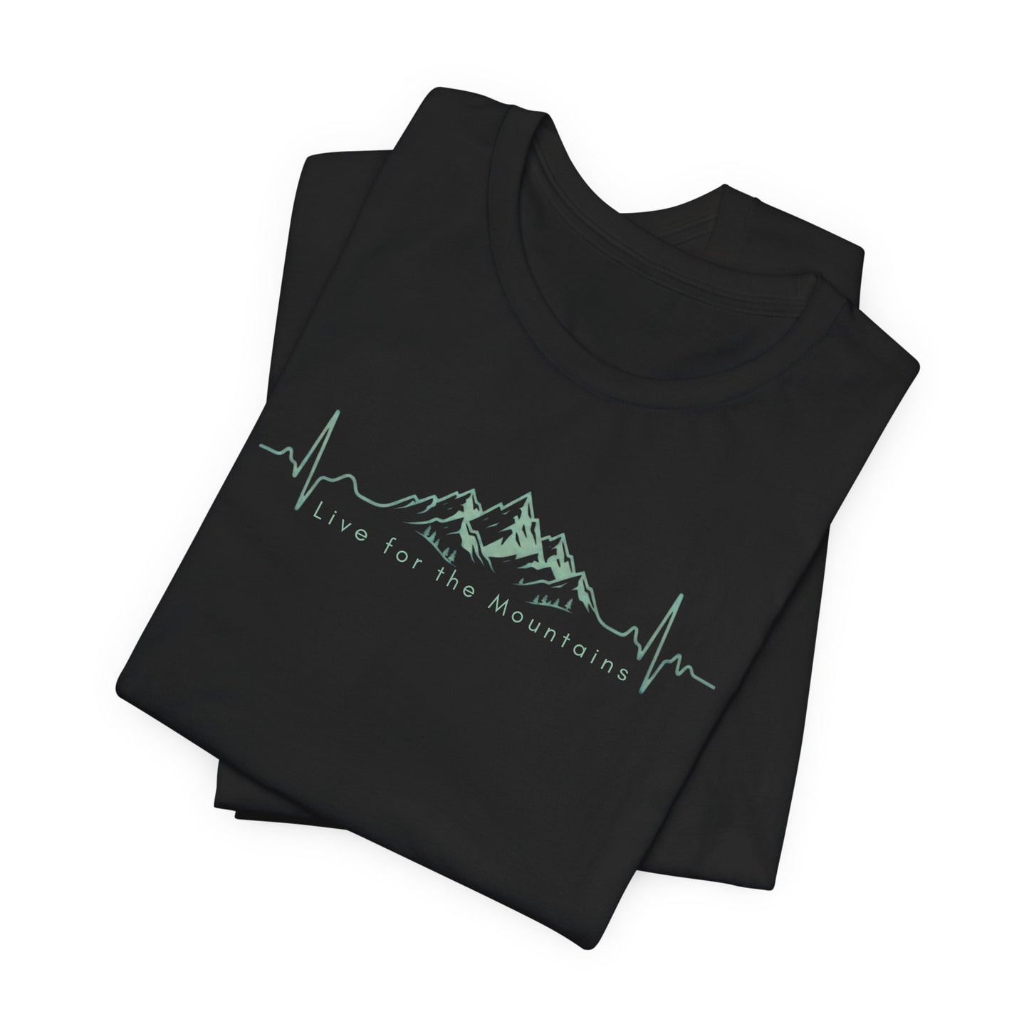 Mountain Heartbeat T‑Shirt — Heartbeat EKG Mountains Graphic Tee