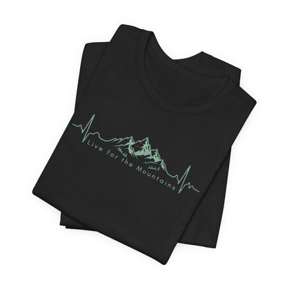 Mountain Heartbeat T‑Shirt — Heartbeat EKG Mountains Graphic Tee