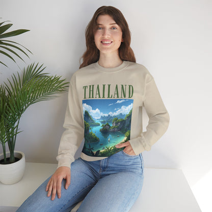 Thailand Scenic Crewneck Sweatshirt — Tropical Island Graphic Pullover