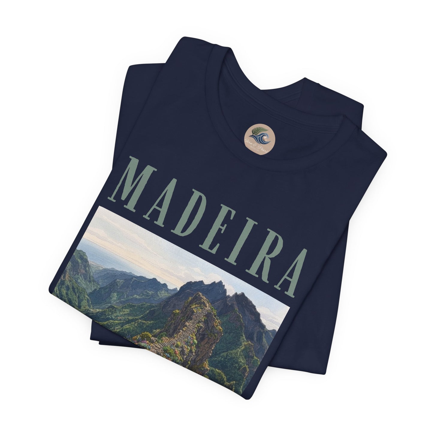 Madeira Stairway to Heaven Scenic Tee - Mountain Landscape Travel T-Shirt