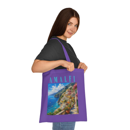 Amalfi Coast Cotton Tote Bag — Scenic Italy Travel Beach Market Tote