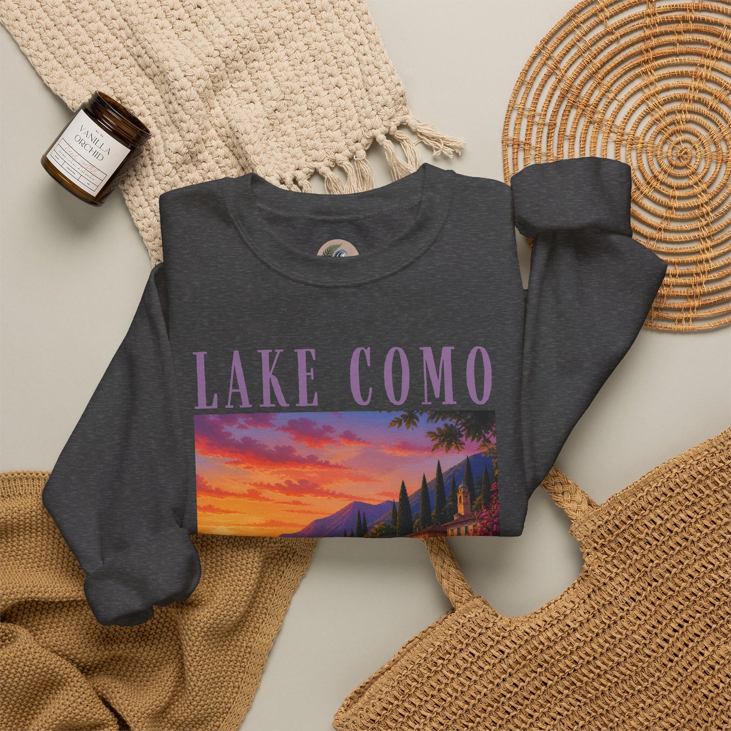 Lake Como Sunset Crewneck Sweatshirt
