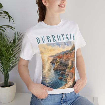 Dubrovnik Coastal Sunset T-Shirt — Vintage Travel Tee