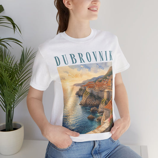 Dubrovnik Coastal Sunset T-Shirt — Vintage Travel Tee