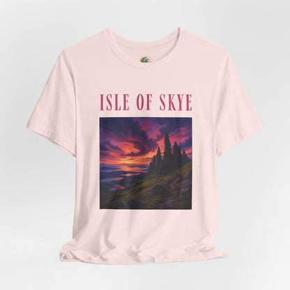 Isle of Skye Scenic Tee — Sunset Landscape Graphic T-Shirt