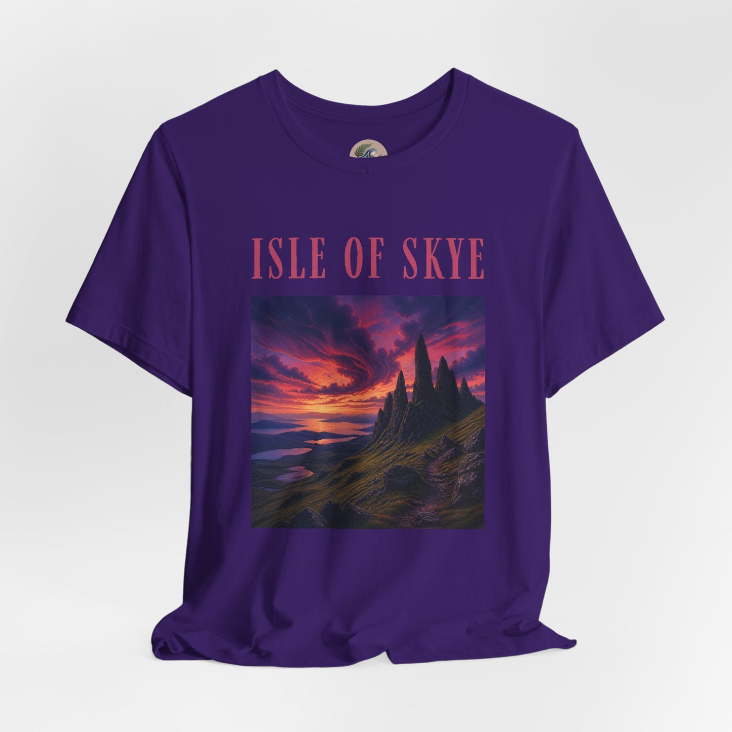Isle of Skye Scenic Tee — Sunset Landscape Graphic T-Shirt