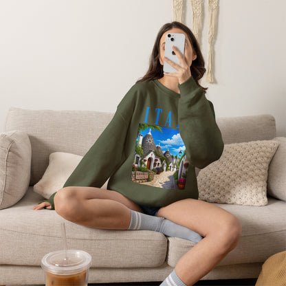 Italy Alberobello Scenic Sweatshirt — Trulli Village Travel Crewneck