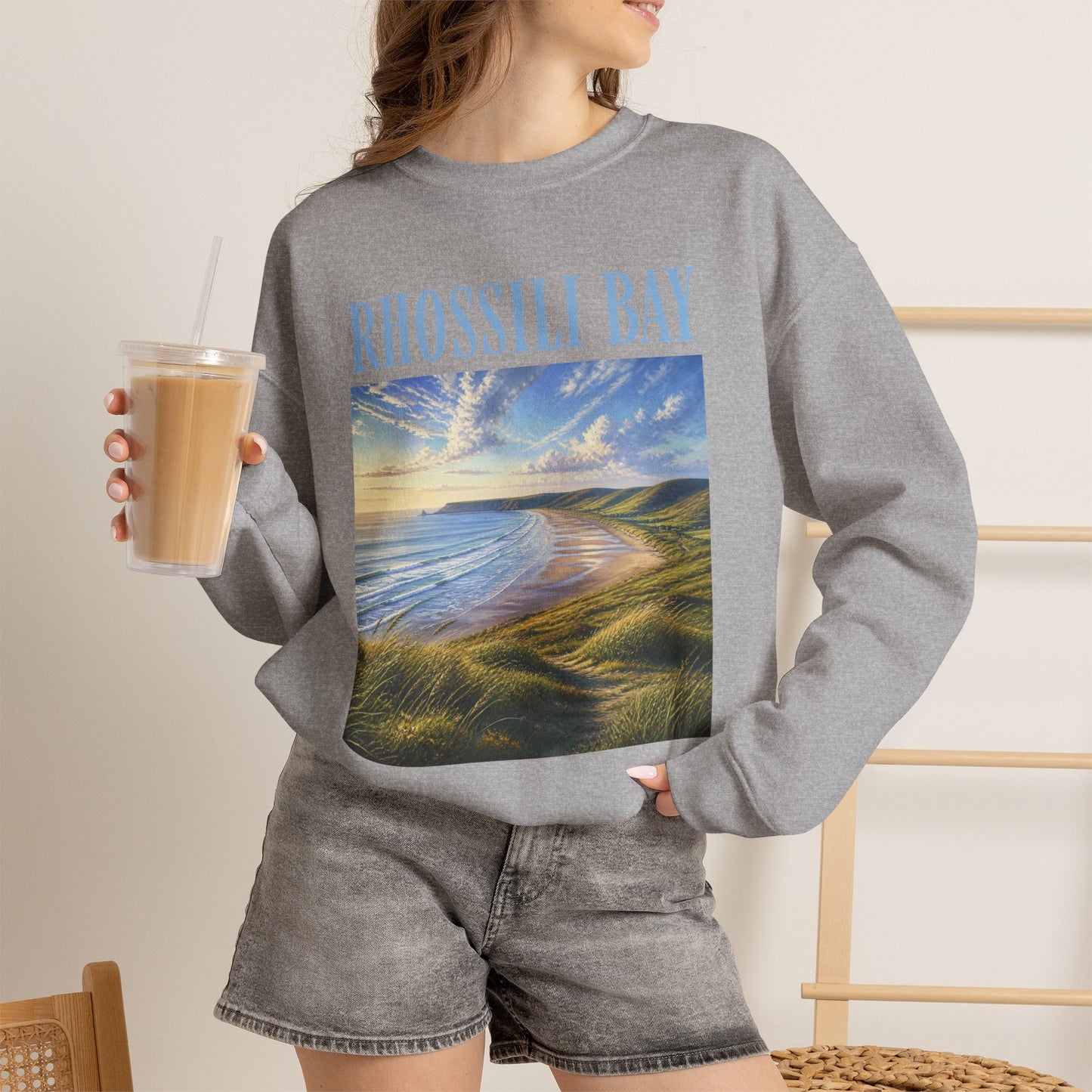 Rhossili Bay Scenic Crewneck Sweatshirt