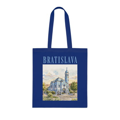 Bratislava Watercolor Cathedral Tote Bag – Travel Souvenir Cotton Shopper