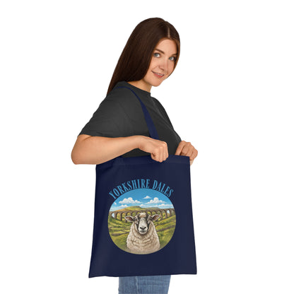 Yorkshire Dales Tote Bag – Scenic Sheep Cotton Tote for Country Lovers