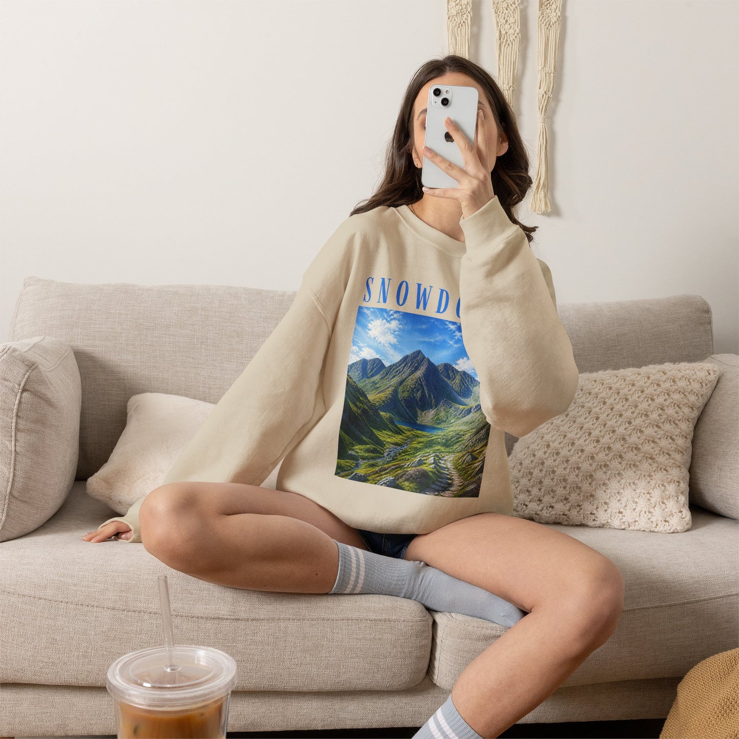 Glyderau Landscape - Snowdonia Mountain Crewneck Sweatshirt