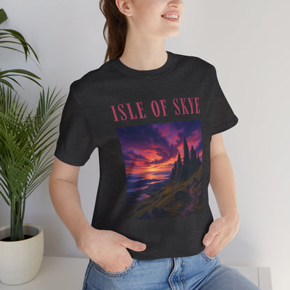 Isle of Skye Scenic Tee — Sunset Landscape Graphic T-Shirt