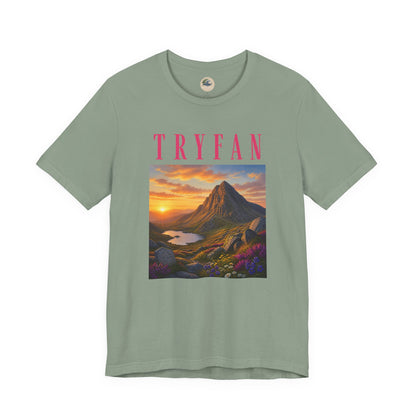 Tryfan Mountain Tee — Scenic Sunset Landscape T‑Shirt