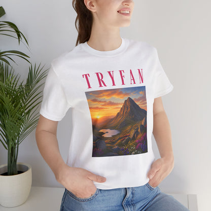 Tryfan Mountain Tee — Scenic Sunset Landscape T‑Shirt