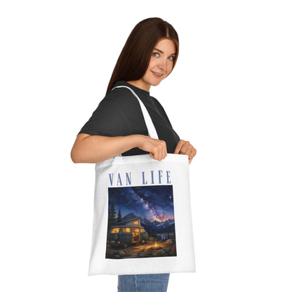 Van Life Cotton Tote — Starry Night Camper Van Tote Bag