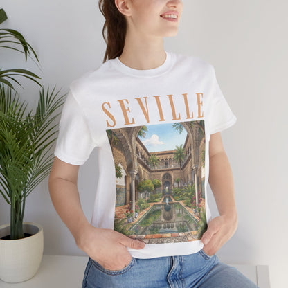 Seville Courtyard Tee — Vintage Andalusian Travel T‑Shirt