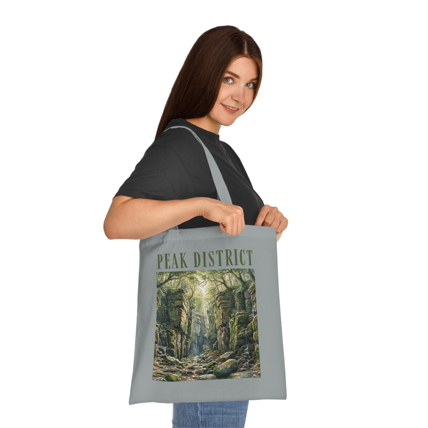 Peak District Cotton Tote Bag — Scenic Luds Church Forest Walk Canvas Shopper