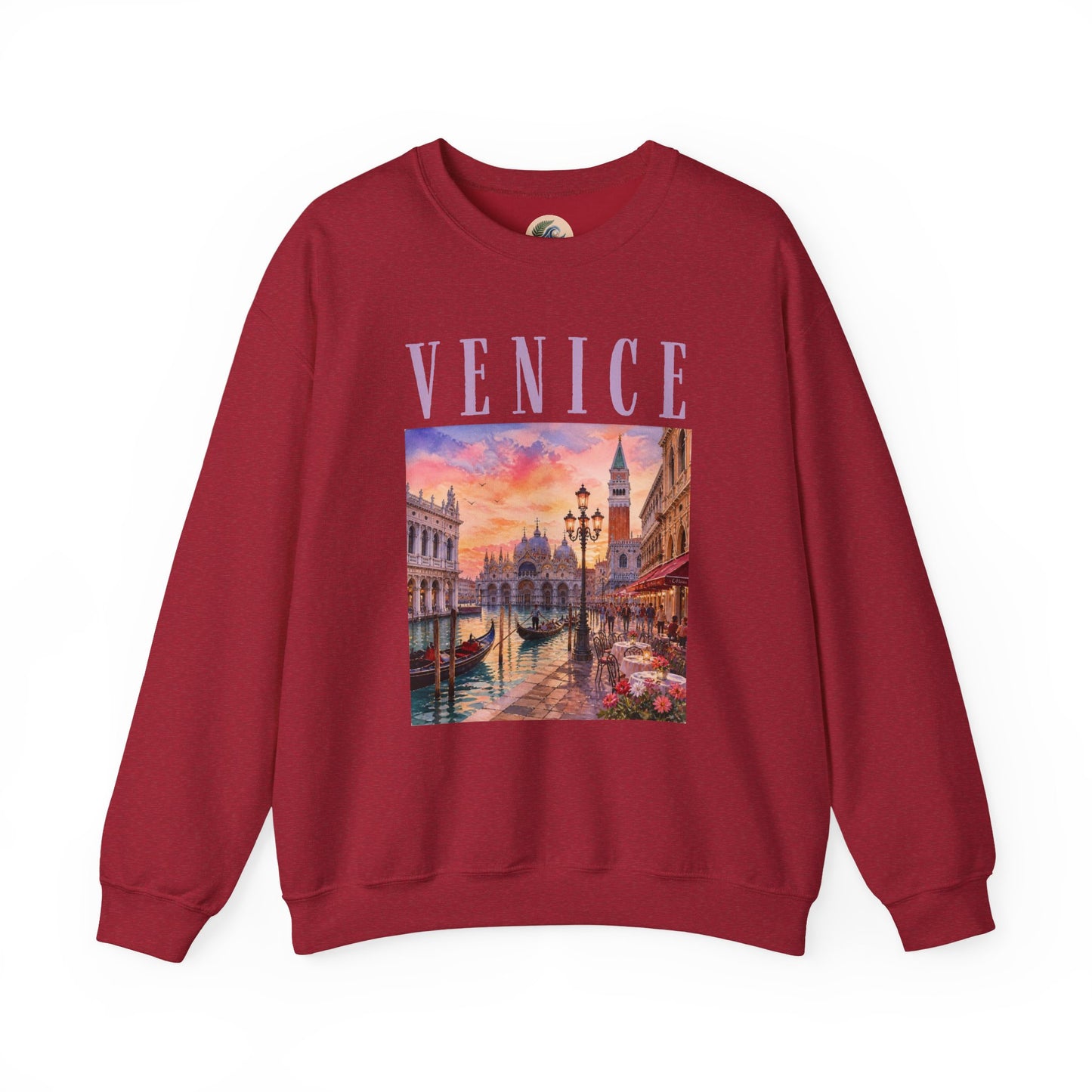 Venice Sunset Crewneck Sweatshirt — Vintage Canal Travel Graphic