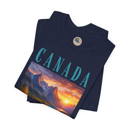 Canada Banff Scenic Mountain Tee — Sunrise Lake Landscape T‑Shirt