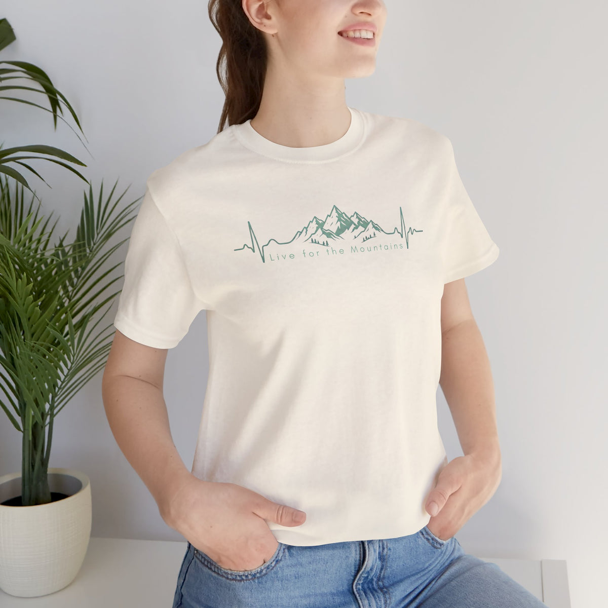 Mountain Heartbeat T‑Shirt — Heartbeat EKG Mountains Graphic Tee