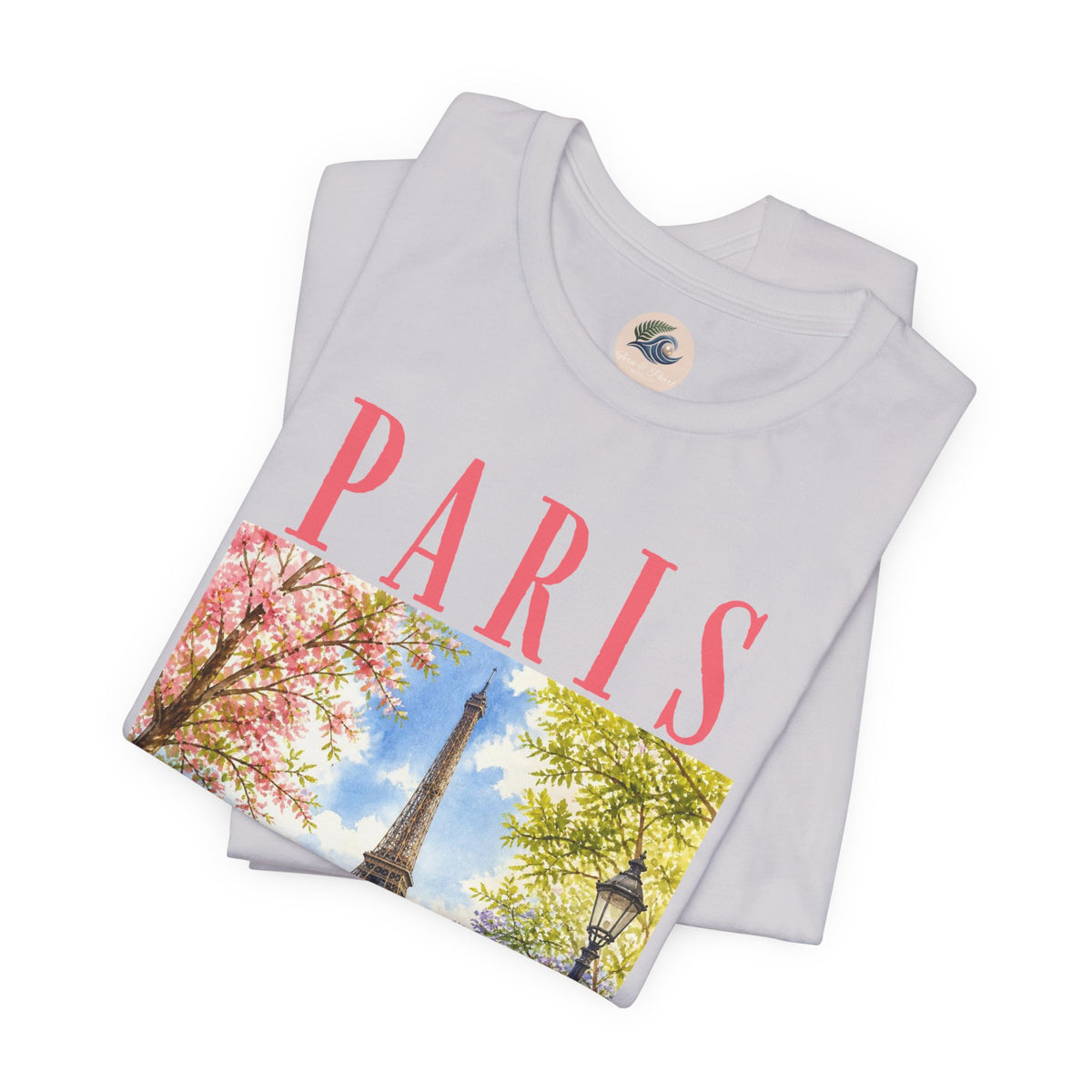 Paris Floral Eiffel Tower Tee — Vintage Romantic France T-Shirt