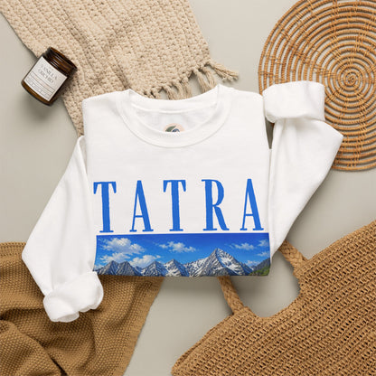Tatra Mountain Crewneck Sweatshirt — Scenic Alpine Landscape Print