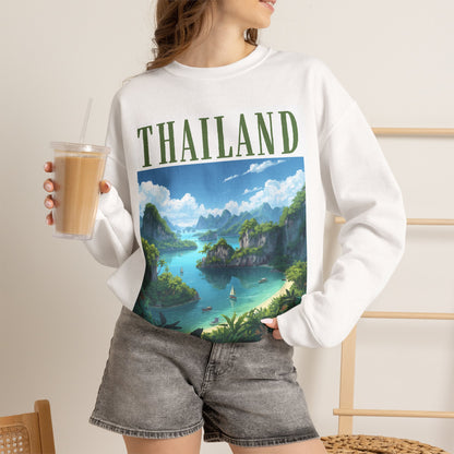 Thailand Scenic Crewneck Sweatshirt – Tropical Island Graphic