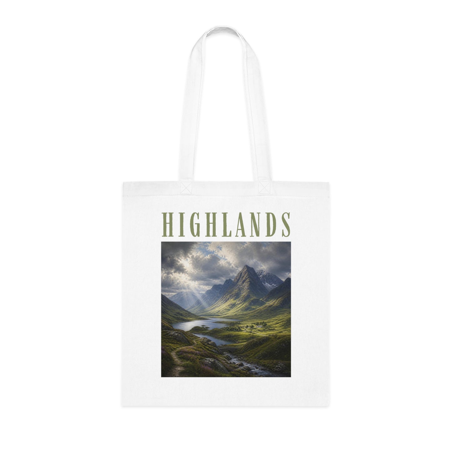 Highlands Scenic Cotton Tote — Mountain Landscape Tote Bag