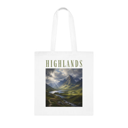 Highlands Scenic Cotton Tote — Mountain Landscape Tote Bag