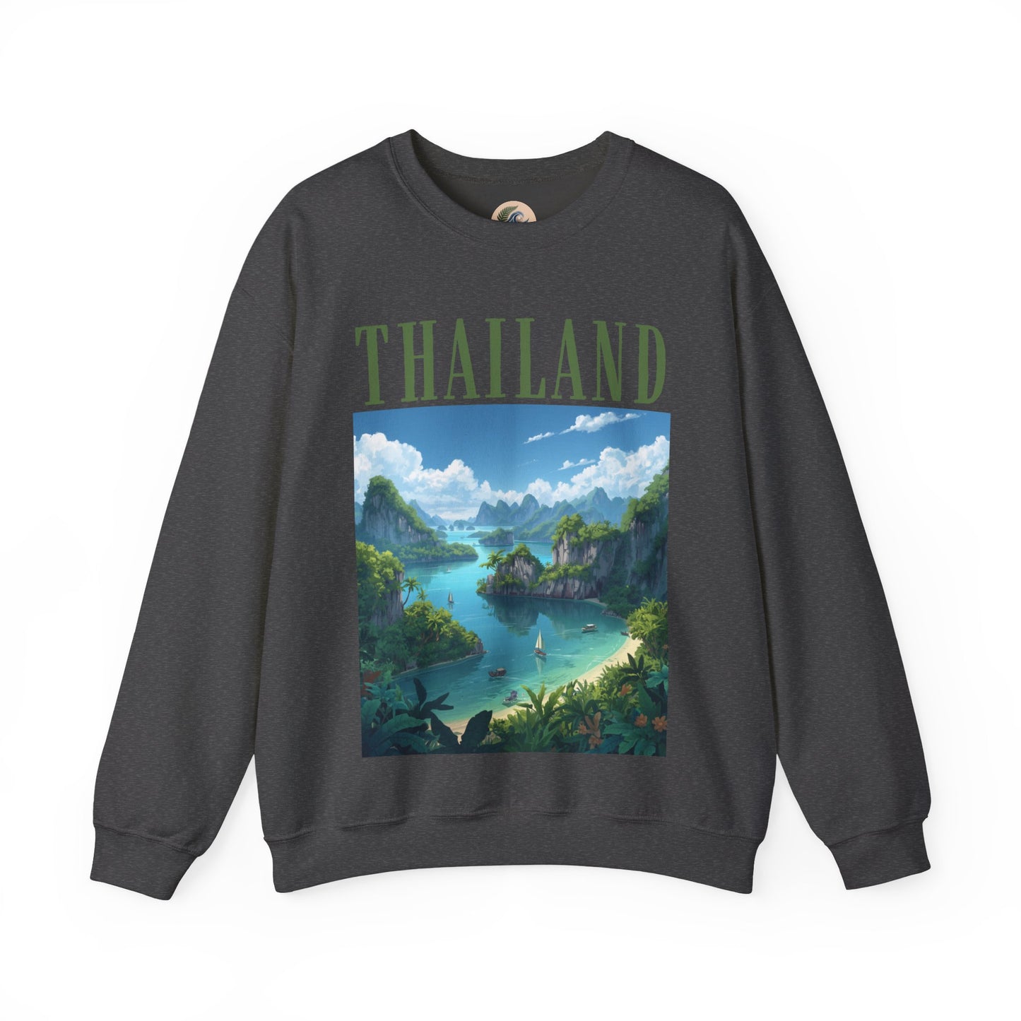 Thailand Scenic Crewneck Sweatshirt — Tropical Island Graphic Pullover