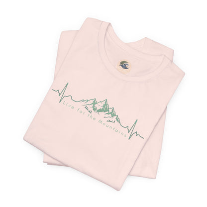 Mountain Heartbeat T‑Shirt — Heartbeat EKG Mountains Graphic Tee