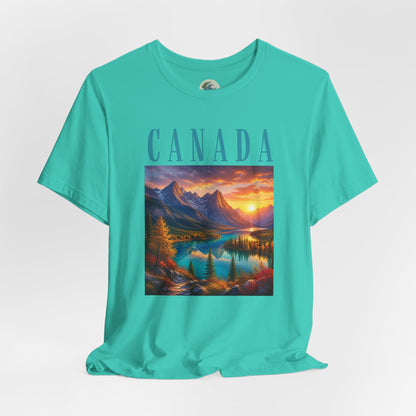 Canada Banff Scenic Mountain Tee — Sunrise Lake Landscape T‑Shirt