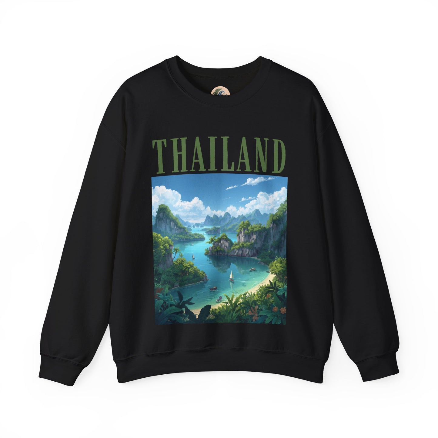 Thailand Scenic Crewneck Sweatshirt — Tropical Island Graphic Pullover