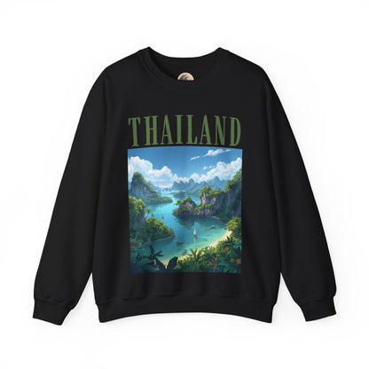 Thailand Scenic Crewneck Sweatshirt — Tropical Island Graphic Pullover