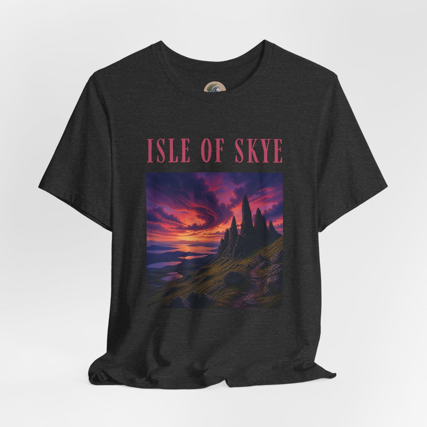 Isle of Skye Scenic Tee — Sunset Landscape Graphic T-Shirt